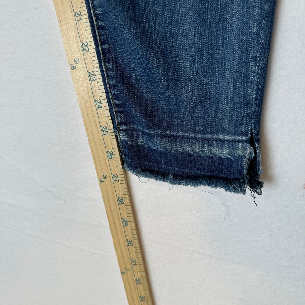 Judy Blue Women Size 1X Mid Rise Raw Hem Skinny Distressed Jeans Stretch - Picture 5 of 8